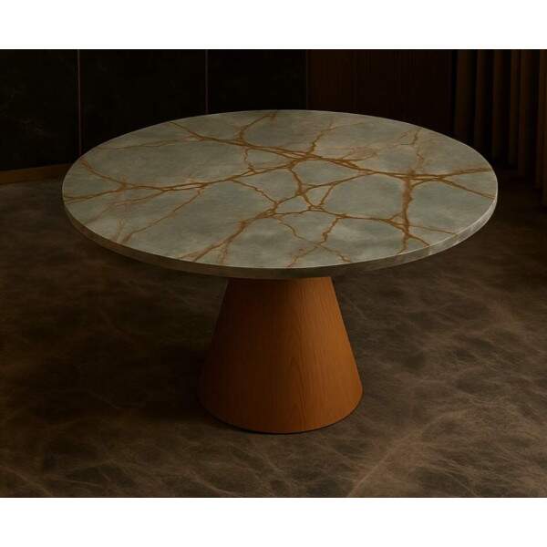 Mesa de Jantar Redonda em Quartzito Blue Deep