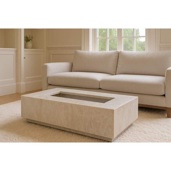 Mesa de Centro para Lareira Ecolgica em Quartzito Taj Mahal
