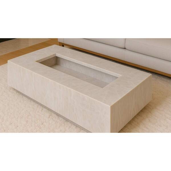 Mesa de Centro para Lareira Ecolgica em Quartzito Taj Mahal