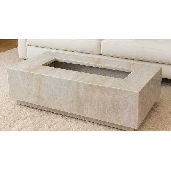 Mesa de Centro para Lareira Ecolgica em Quartzito Taj Mahal