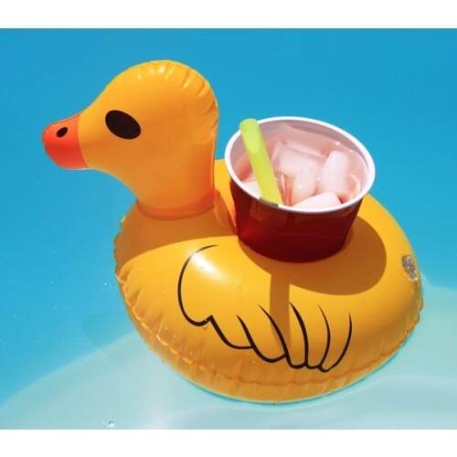 Boia Porta Copo Patinho Flutuador Praia Piscina Duck Produtos Nauticos