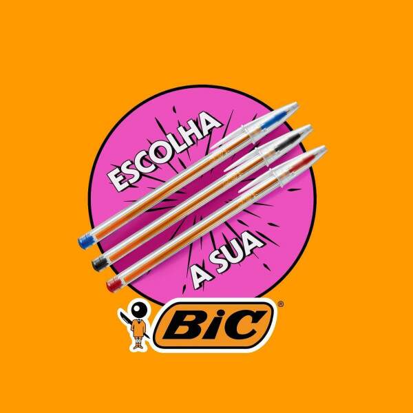 Caneta Esferogrfica Bic Cristal Fina 0.8 mm Azul Preta 2 Unidades