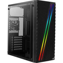 Gabinete Gamer Aerocool Streak Preto RGB Lateral Acrlico