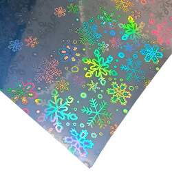 Filme Vinil Adesivo Hologrfico Floco de Neve A4 135g - 10 folhas
