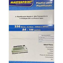 Polaseal Plstico para Plastificao A4 220x307x0,10mm 235 micras 100un - Masterprint