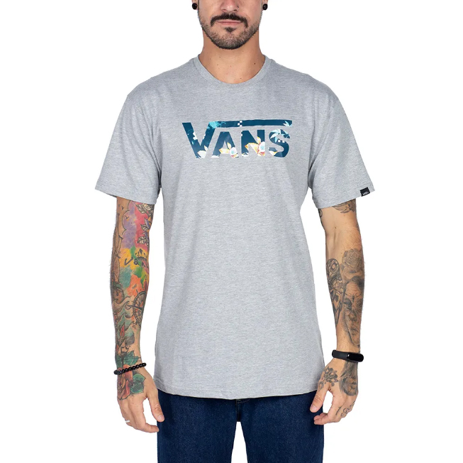 camiseta vans cinza