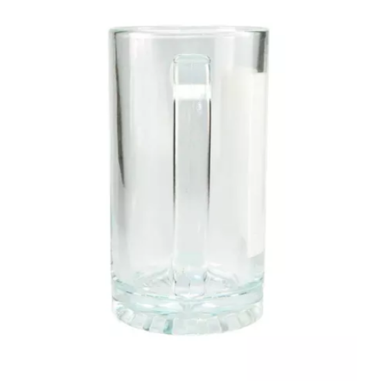 Caneca de Chopp de Vidro Cristal c/ Tarja Branca para Sublimao - 475ml
