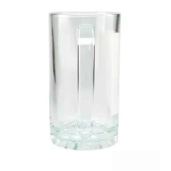 Caneca de Chopp de Vidro Cristal c/ Tarja Branca para Sublimao - 475ml