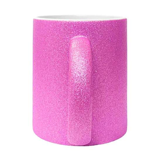 Caneca de Cermica Glitter Pink para Sublimao - 325ml