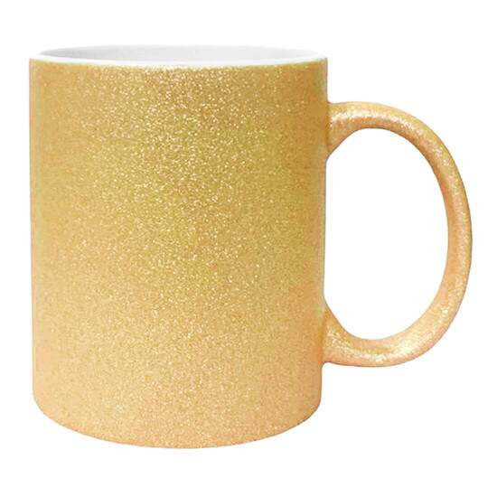 Caneca de Cermica Glitter Dourado para Sublimao - 325ml