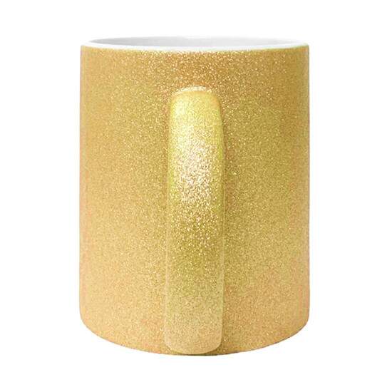 Caneca de Cermica Glitter Dourado para Sublimao - 325ml