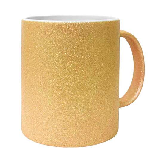 Caneca de Cermica Glitter Dourado para Sublimao - 325ml