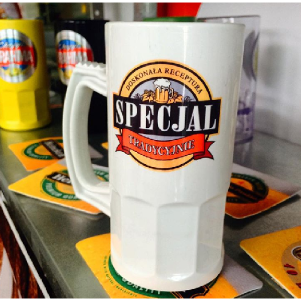 Caneca Chopp Premium de Plstico Branca para Sublimao - 350ml