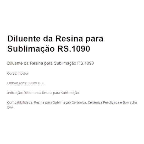 Diluente RS.1090 para Resina de Sublimao RS.1010/RS.1020 Gnesis - 900ml