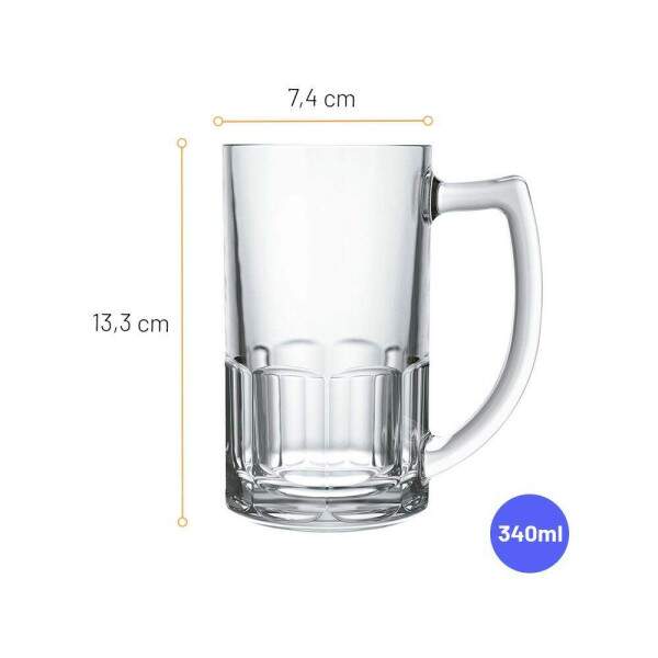 Caneca Chopp de Vidro Nadir Bristol para Transfer - 340ml