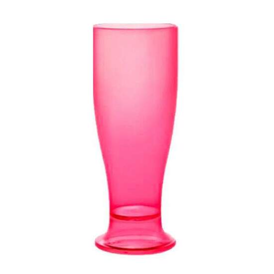 Copo Tulipa de Plstico Rosa Cristal para Transfer - 300ml