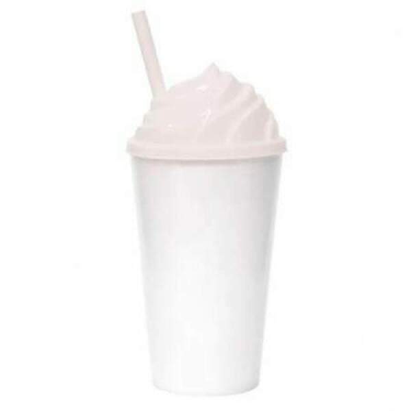 Copo Twister Chantilly de Acrlico Branco e Tampa Branca - 500ml