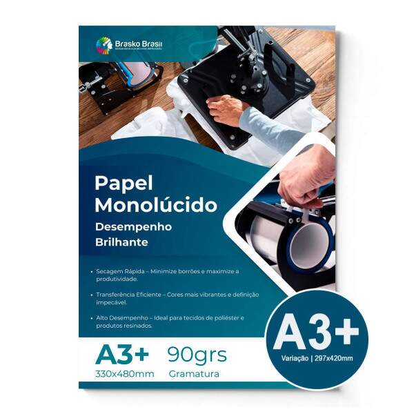 Papel Sublimtico Monolcido A3+ 33x48cm 90grs - Folhas