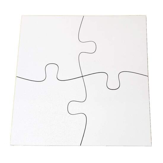 Quebra Cabea de Mdf Brilho para Sublimao 4 peas - 19x19 cm