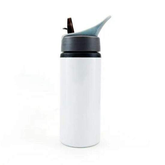 Squeeze de Alumnio Branco Wave Tampa Bico para Sublimao - 600ml