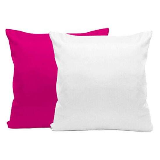 Capa de Almofada Branca e Rosa para Sublimao - 30x30 cm