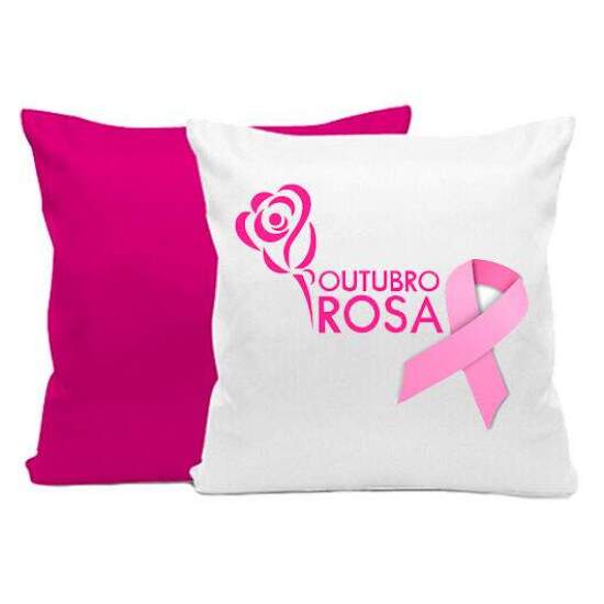 Capa de Almofada Branca e Rosa para Sublimao - 30x30 cm