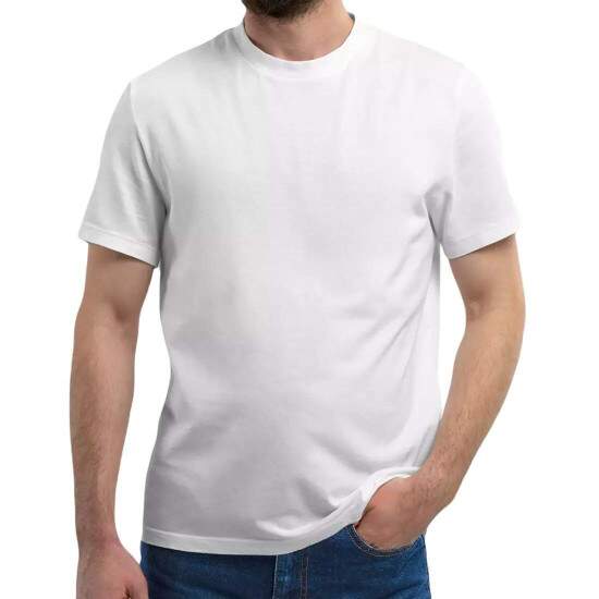 Camiseta de Algodo Branco Adulto Gola Redonda para Sublimao