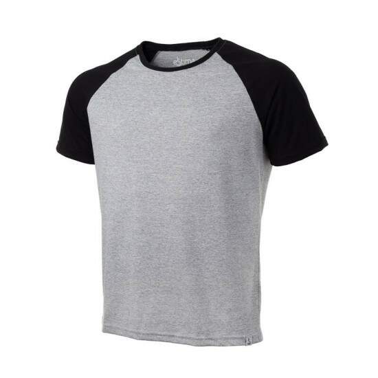 Camiseta Raglan Infantil Cinza Mescla de Polister para Sublimao