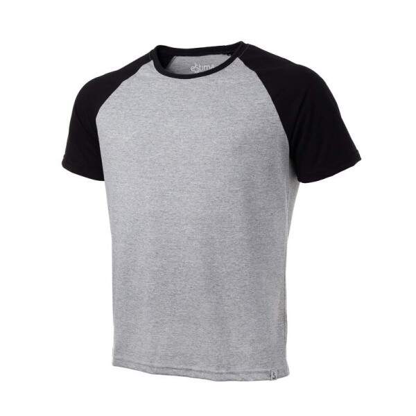 Camiseta Raglan Infantil Cinza Mescla de Polister para Sublimao