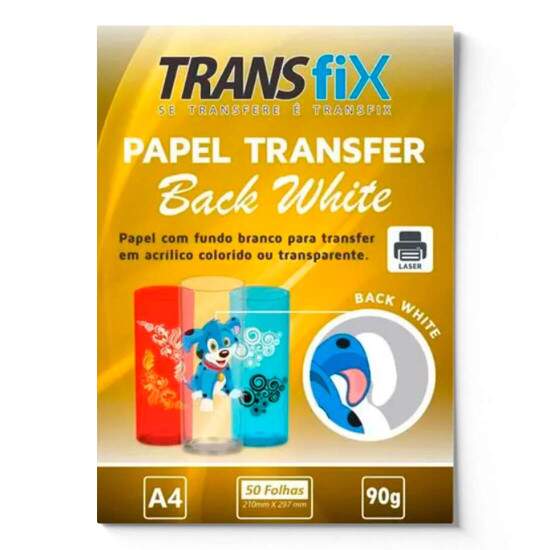 Papel Transfer Laser A4 Back White para Copos - 10 Folhas
