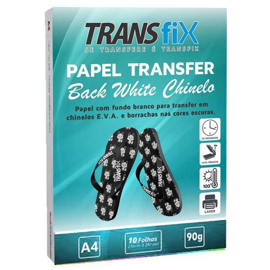 Papel Transfer Laser A4 Back White para Chinelo - 10 Folhas