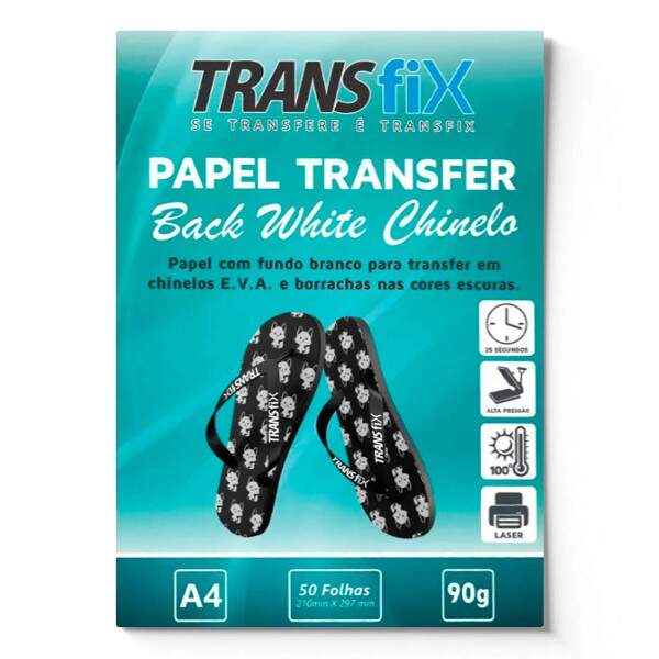 Papel Transfer Laser A4 Back White para Chinelo - 10 Folhas