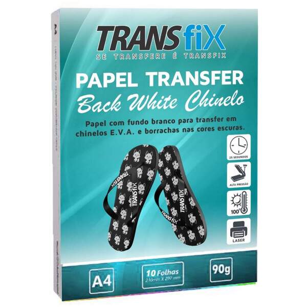 Papel Transfer Laser A4 Back White para Chinelo - 10 Folhas
