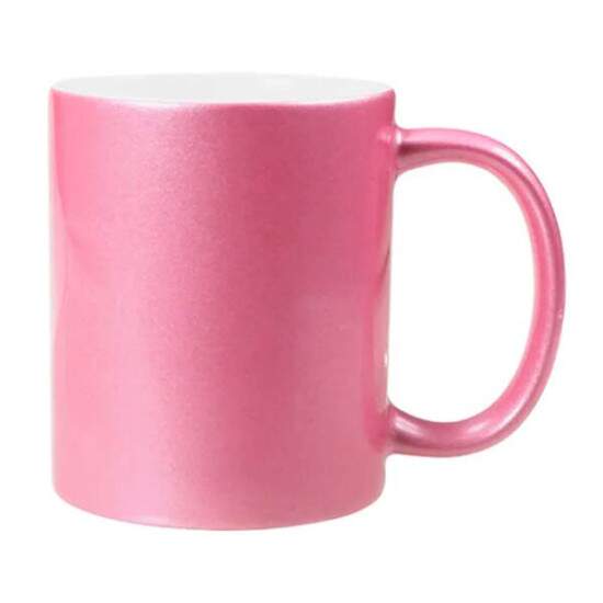 Caneca de Cermica Perolada Rosa para Sublimao - 325ml