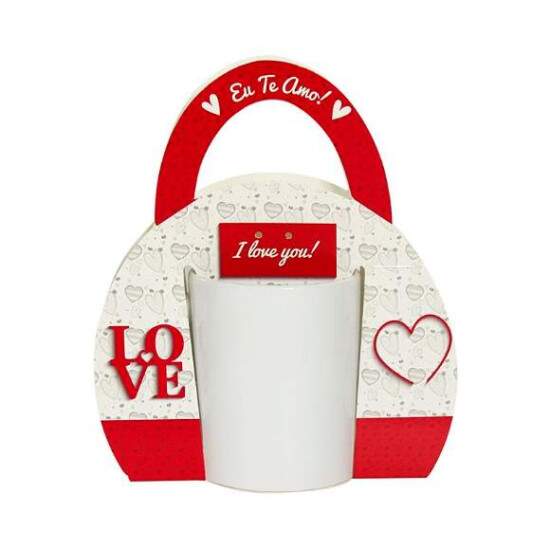 Caixinha Presente Love com Ala para Caneca - 354ml