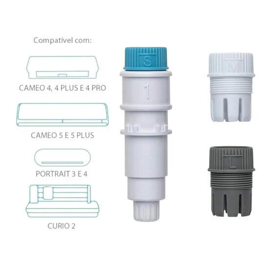 Suporte de Canetas 3 Ponteiras para Tipo B para Silhouette Cameo 4/5/Pro, Portrait 3/4 e Curio 2