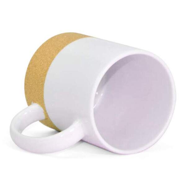 Caneca de Cermica com Base Glitter Dourada para Sublimao - 325ml
