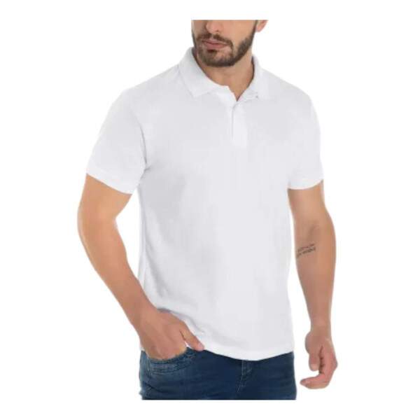 Polo Piquet Branco Masculino para Sublimao e Dtf Txtil