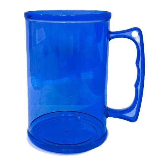Caneca Chopp de Acrlico Azul Cristal para Transfer - 400ml