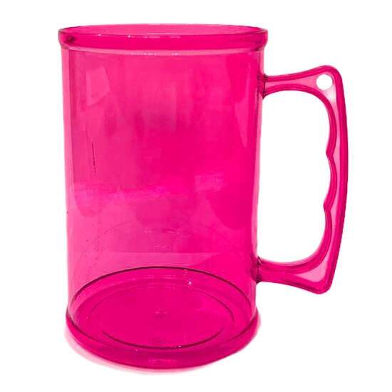 Caneca Chopp de Acrlico Rosa Neon Cristal para Transfer - 400ml