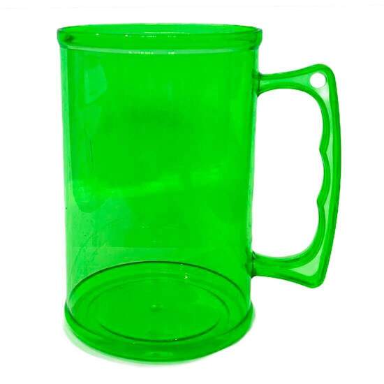 Caneca Chopp de Acrlico Verde Neon Cristal para Transfer - 400ml