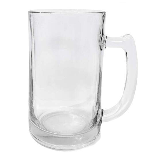 Caneca Chopp de Vidro Transparente para Transfer - 350ml