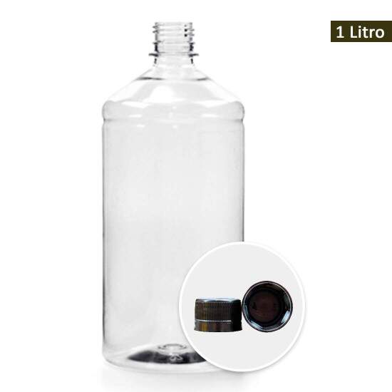 Frasco Pet com Tampa Rosca e Lacre - 1 Litro