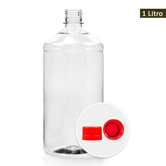 Frasco Pet com Tampa Rosca e Lacre - 1 Litro