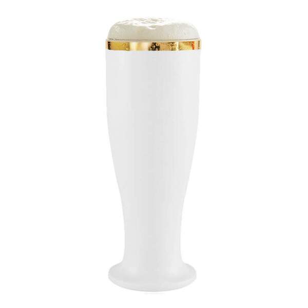 Copo Tulipa de Plstico Branco Linha Ouro para Transfer - 260ml