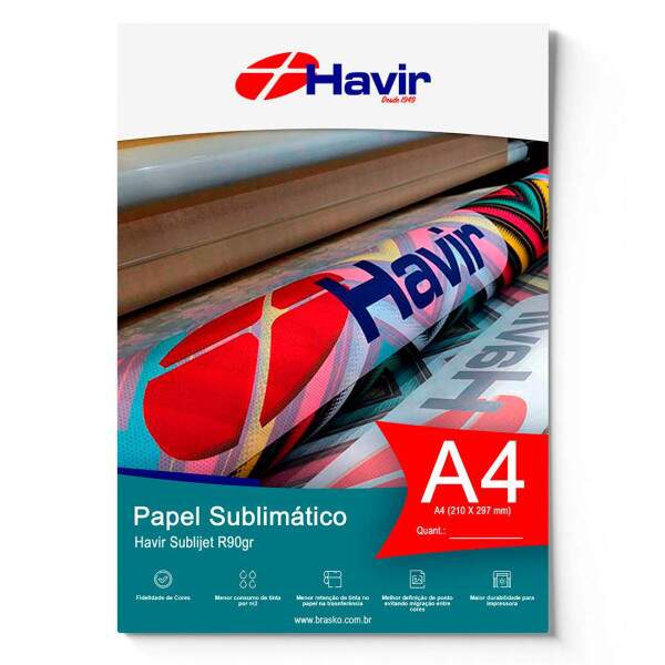 Papel Sublimtico Havir A4 210x297mm Fundo Azul - 110g
