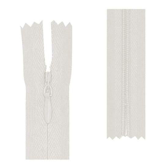 Zper Invisvel de Polister Branco 40cm - 10 unidades