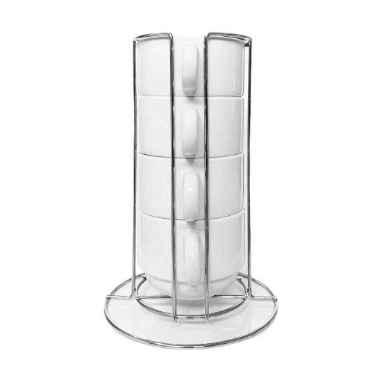 Xcara de Cermica Empilhvel para Sublimao 150ml - 4 Peas