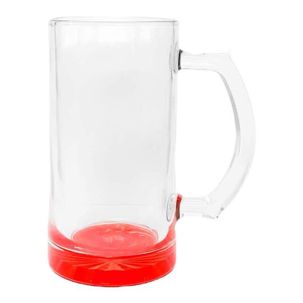 Caneca Chopp de Vidro Cristal Degrade Vermelho para Sublimao - 475ml