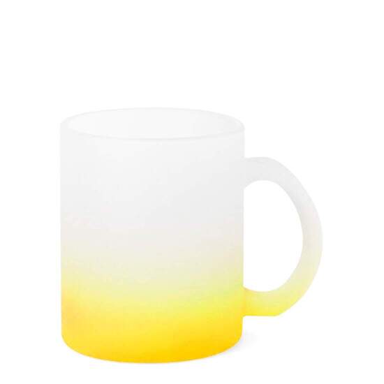 Caneca Chopp de Vidro Jateado Degrad Amarelo para Sublimao - 325ml